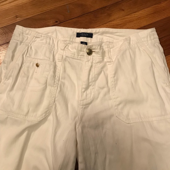 White Cotton Chaps Wide Leg Capris - Picture 3 of 7
